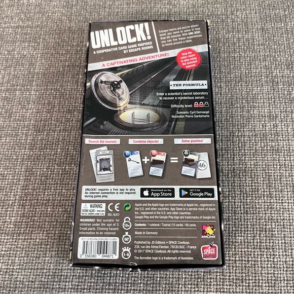 Unlock! Escape Adventures THE FORMULA Escape Room Puzzle Adventure Game COMPLETE - Picture 2 of 6